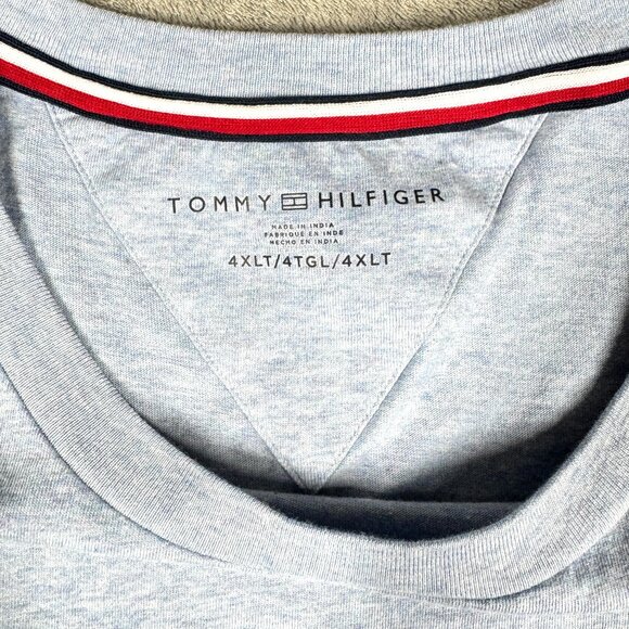 Tommy Hilfiger Light Blue T-Shirt Men’s 4XLT Jersey Knit Cotton Logo Tee - Picture 2 of 8